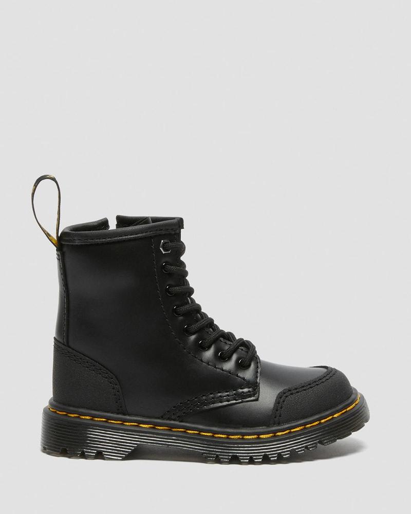 Dr Martens Toddler 1460 Overlay Lær Fritidsstøvler Barn Svarte | Norge 157SGL
